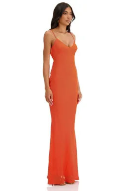 Alamour the label backless orange maxi size S for rent on The Volte - image 2