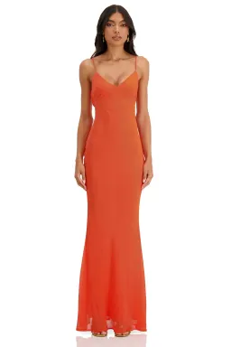 Alamour the label backless orange maxi size S for rent on The Volte - image 1