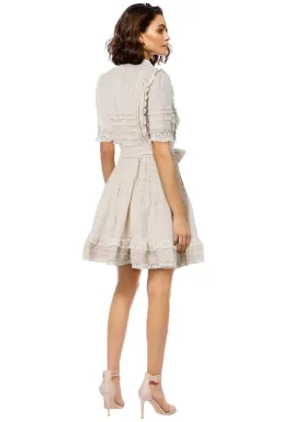 Zimmermann Helm Dot Frill Mini Dress Cream Size 8 for rent on The Volte - image 2