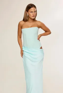 HNTR The Label Huxley Gown Aqua Gown Size 8 for rent on The Volte - image 4
