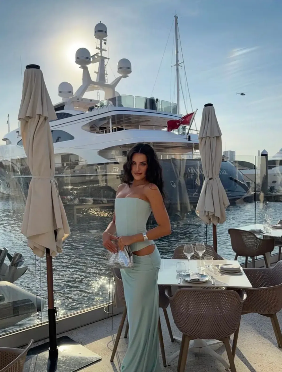 HNTR The Label Huxley Gown Aqua Gown Size 8 - Image 3