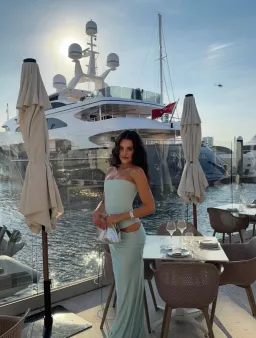 HNTR The Label Huxley Gown Aqua Gown Size 8 for rent on The Volte - image 3