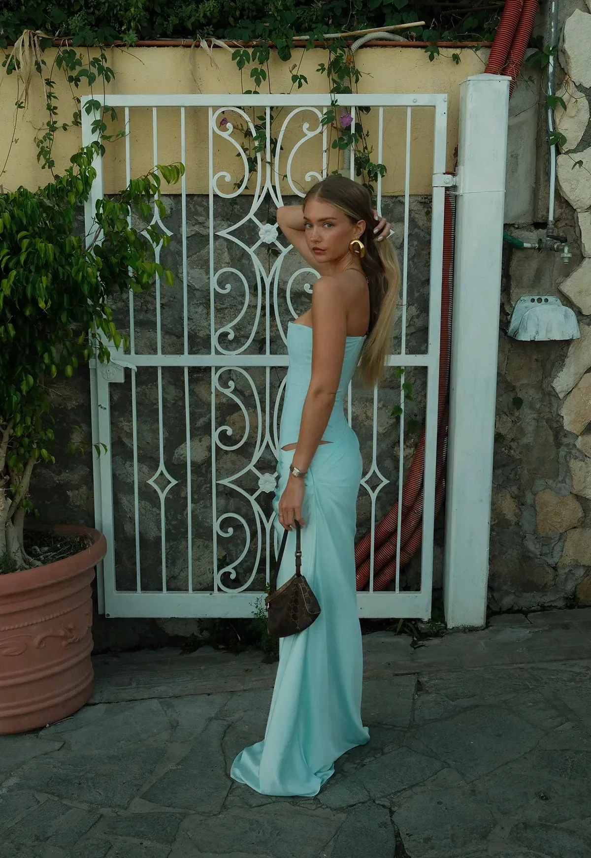 HNTR The Label Huxley Gown Aqua Gown Size 8 - Image 2