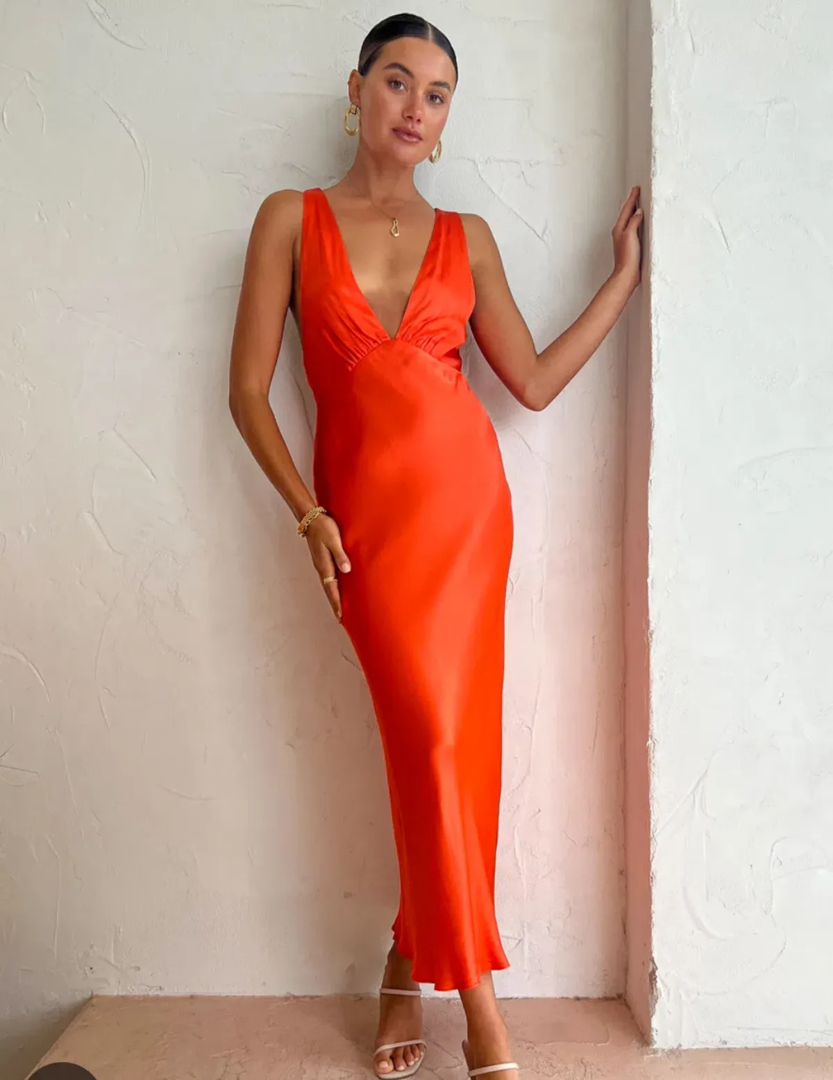 Shona Joy - Orange Midi Dress - Image 3