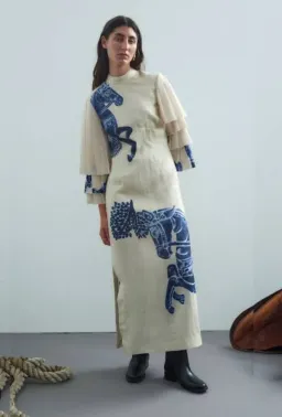 Alemais Riders Pleat Sleeve Midi Dress Size 10 for rent on The Volte - image 2