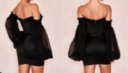 House of CB "BEAU" Black Corset Mini Dress w/ Sleeves XS BRAND NEW for rent on The Volte - image 2