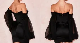 House of CB "BEAU" Black Corset Mini Dress w/ Sleeves S BRAND NEW for rent on The Volte - image 2