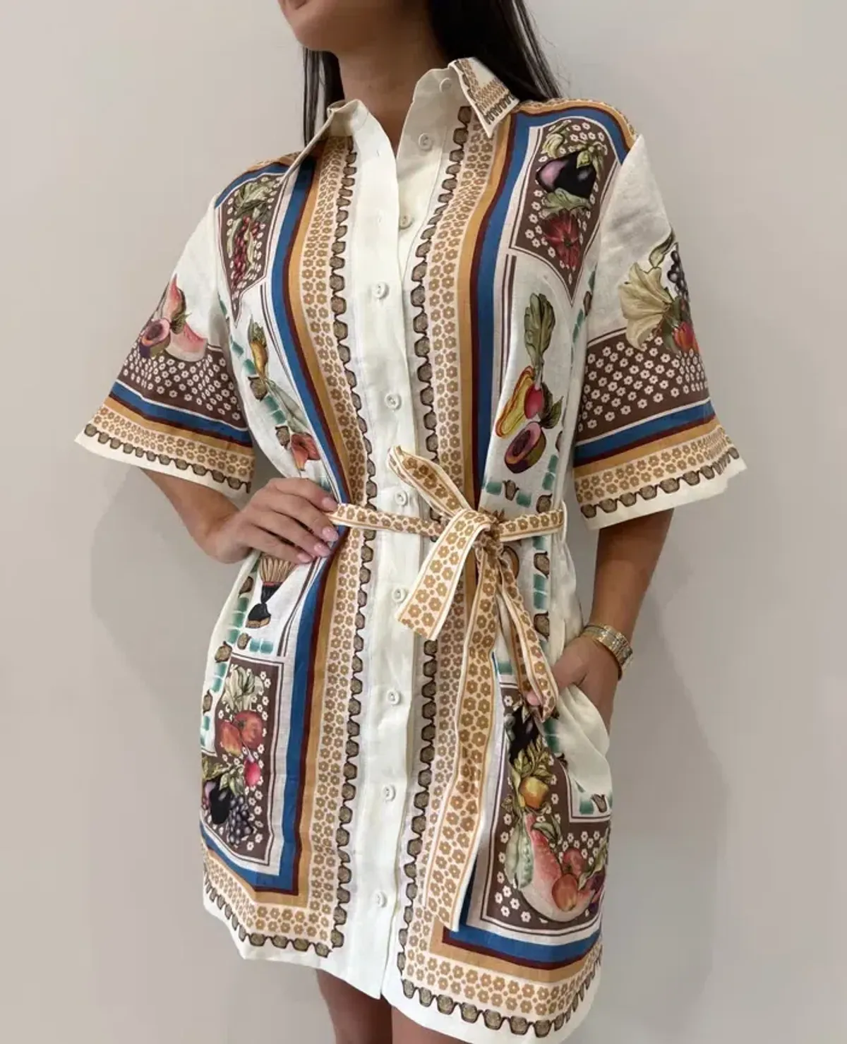 ALEMAIS MERCADO MINI SHIRTDRESS SIZE 10 - Image 1