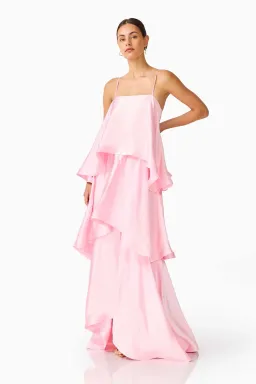 Elliatt Tilly Tiered Maxi Dress in Pale Pink Size M / AU 10 for rent on The Volte - image 1