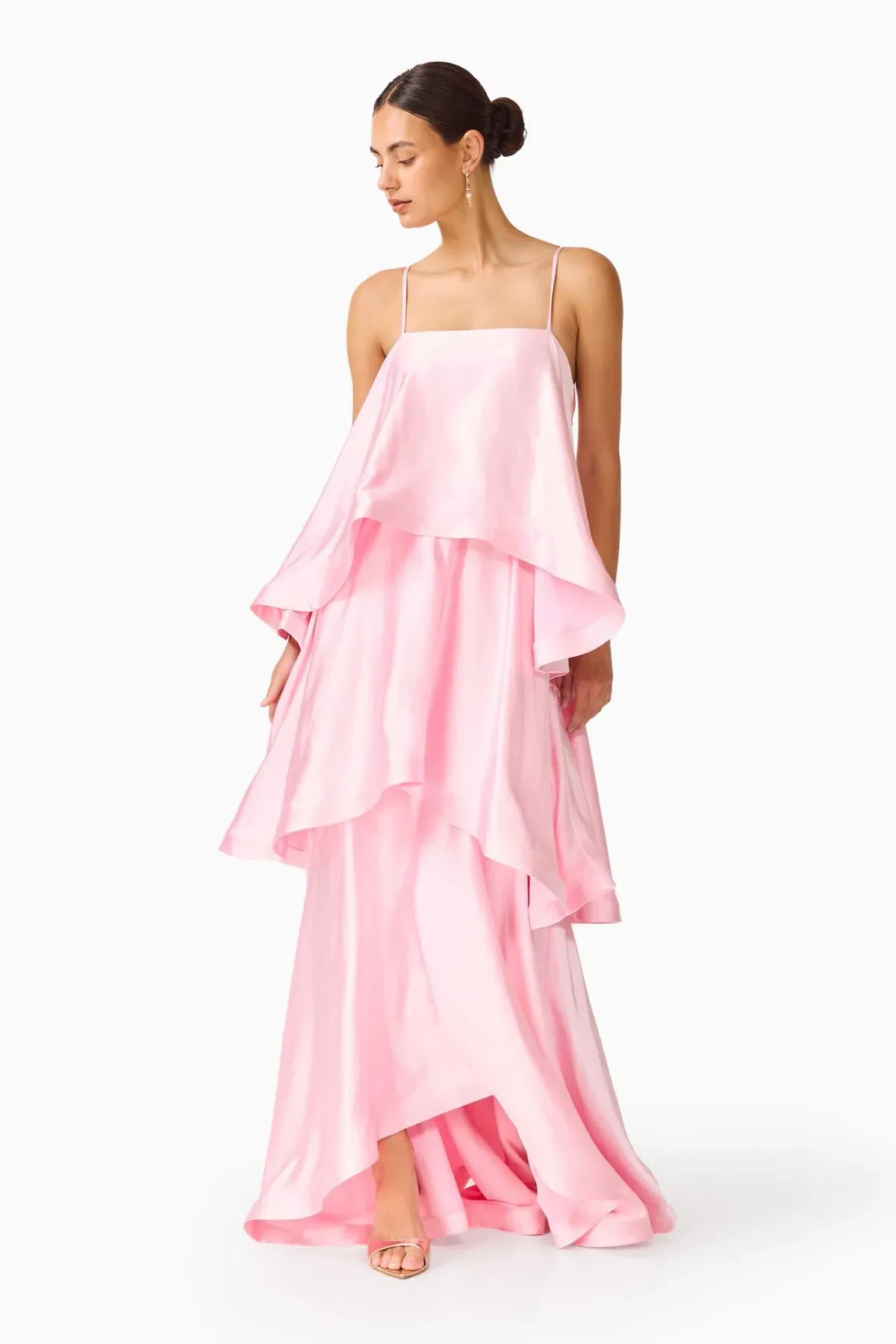 Elliatt Tilly Tiered Maxi Dress in Pale Pink Size S / AU 8 - Image 1