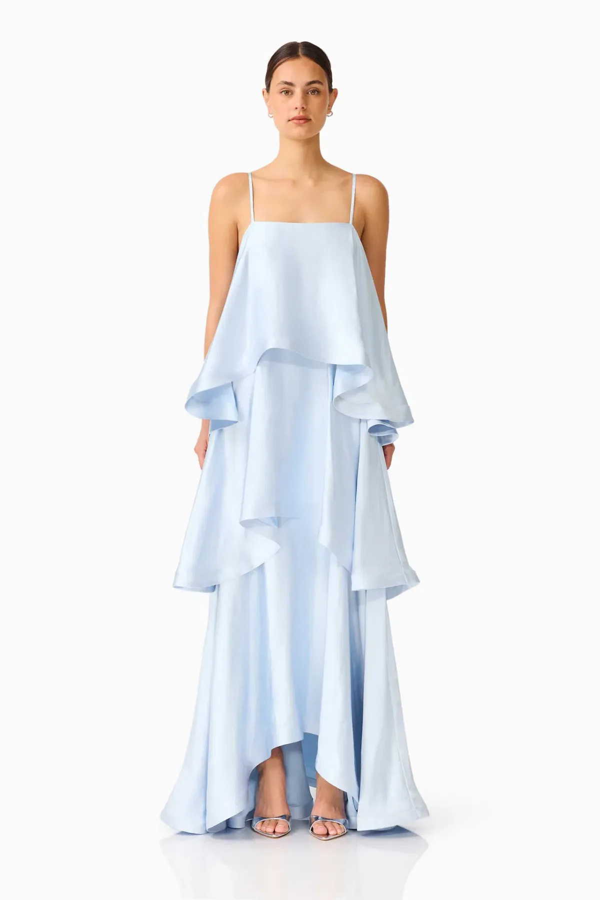 Elliatt Tilly Tiered Maxi Dress in Pale Blue Size L / AU 12 - Image 2