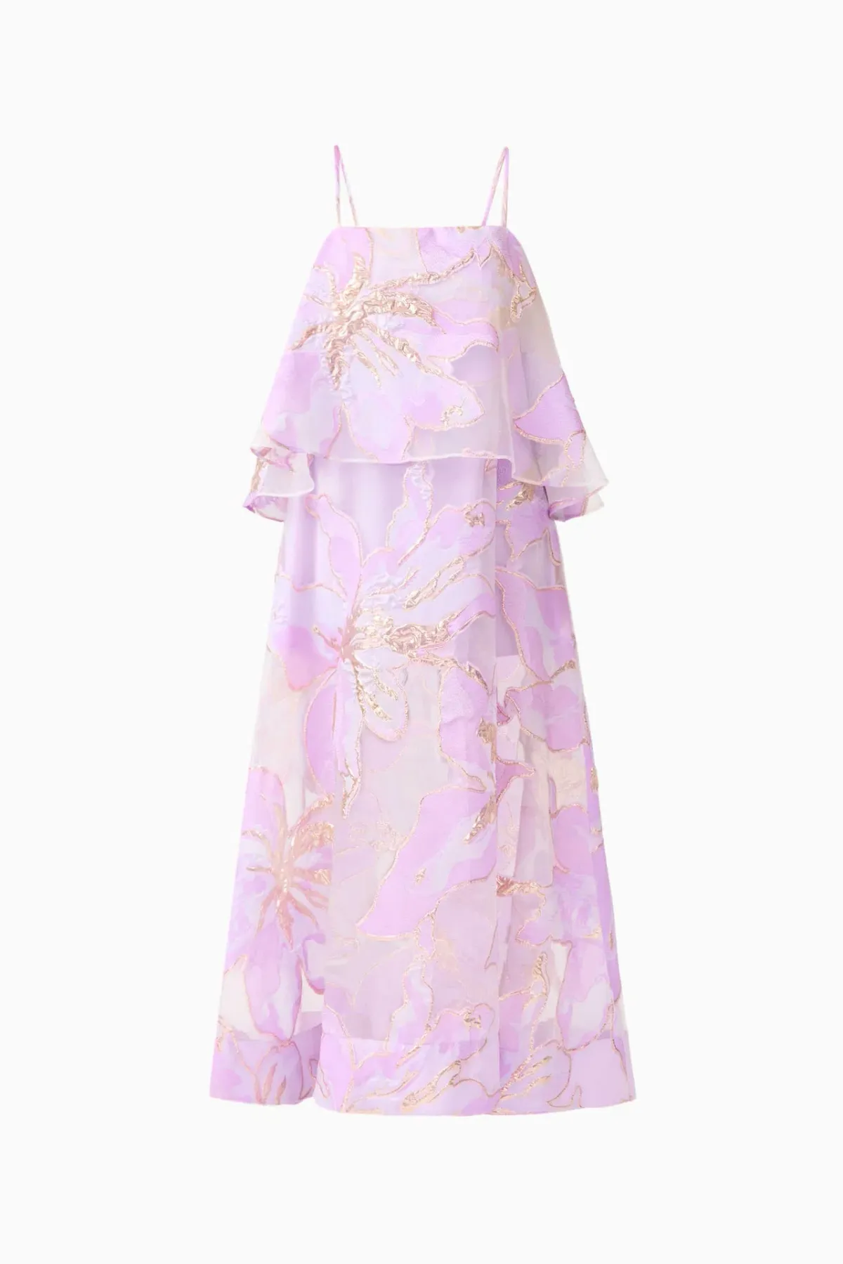 Elliatt Elysia Tiered Maxi Gown in Purple Floral Size L / AU 12 - Image 5