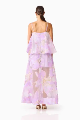 Elliatt Elysia Tiered Maxi Gown in Purple Floral Size S / AU 8 for rent on The Volte - image 3