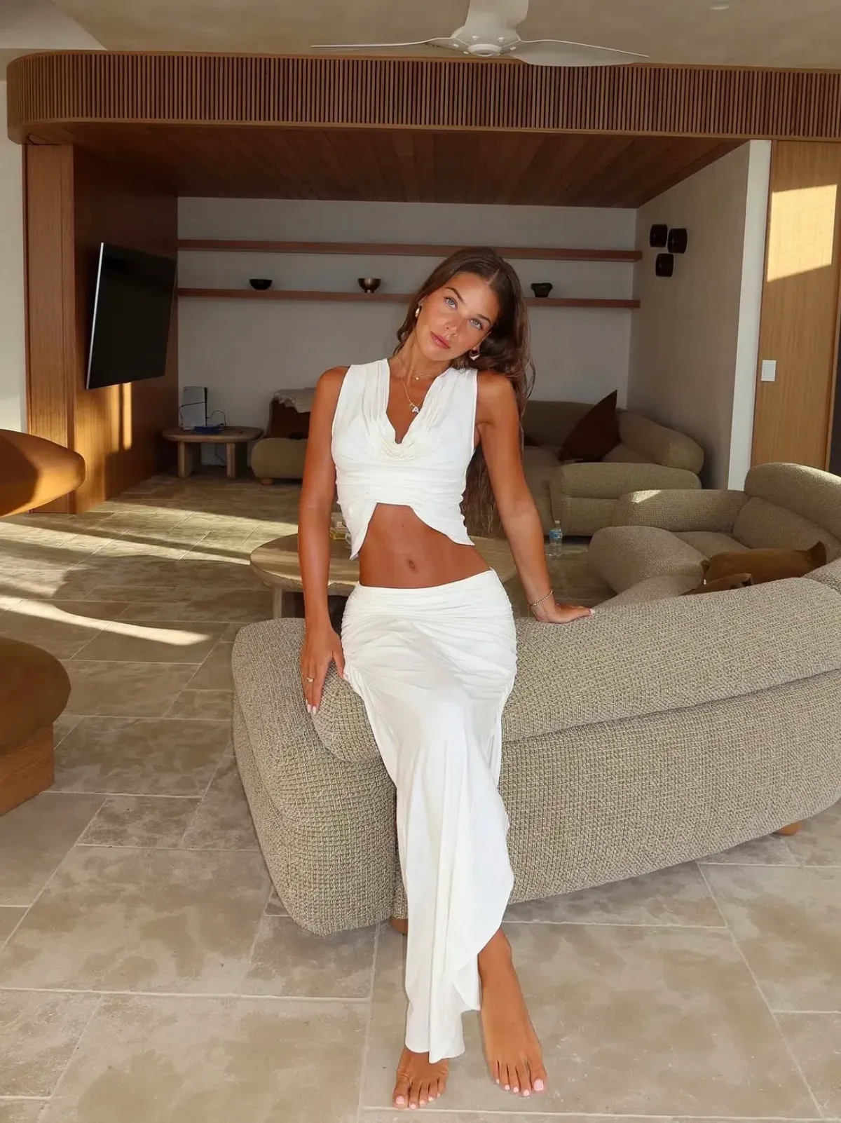 Koster Kulture Inka Top and Skirt Set in White Ivory Size XS / 6 AU - Image 2