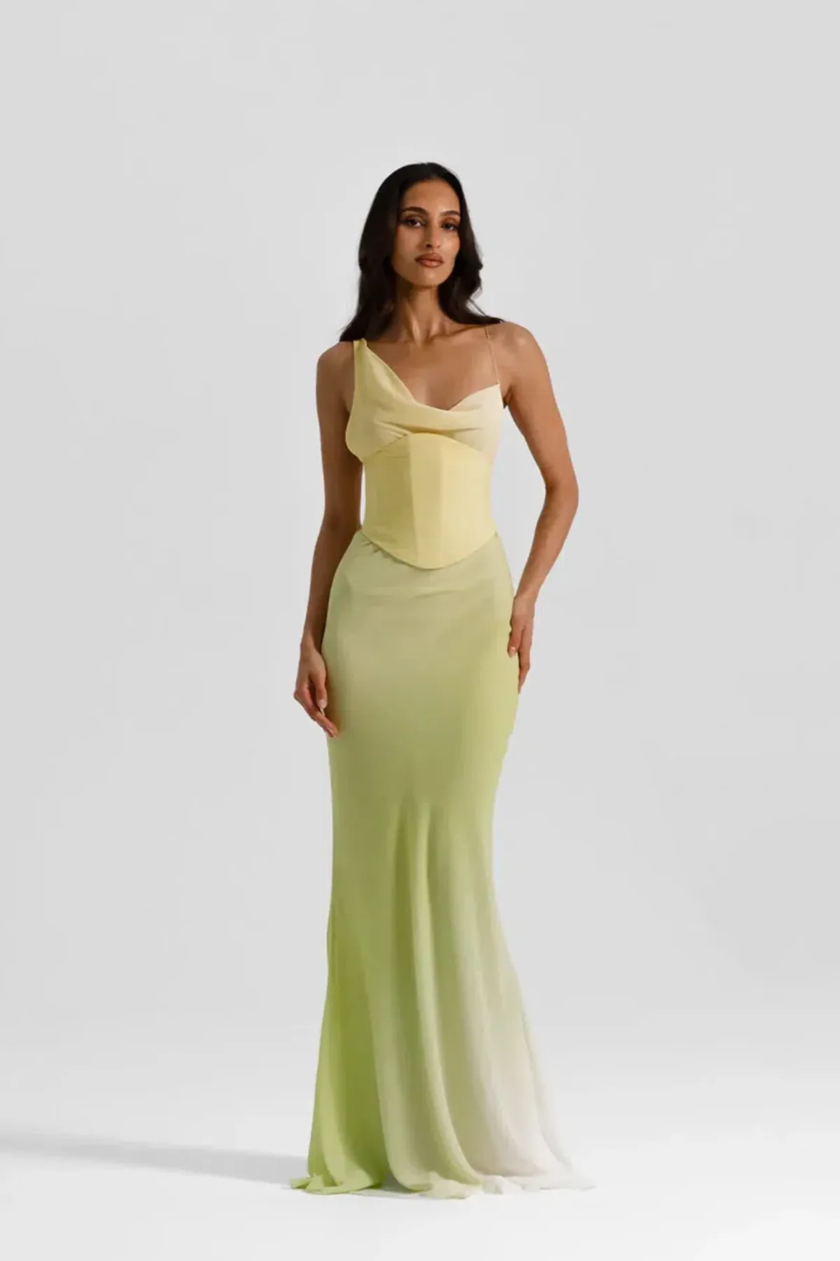 NATALIE ROLT HALLIE GOWN CITRUS SIZE 8 (1) - Image 1
