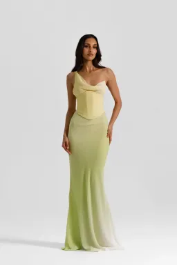 NATALIE ROLT HALLIE GOWN CITRUS SIZE 8 (1) for rent on The Volte - image 1