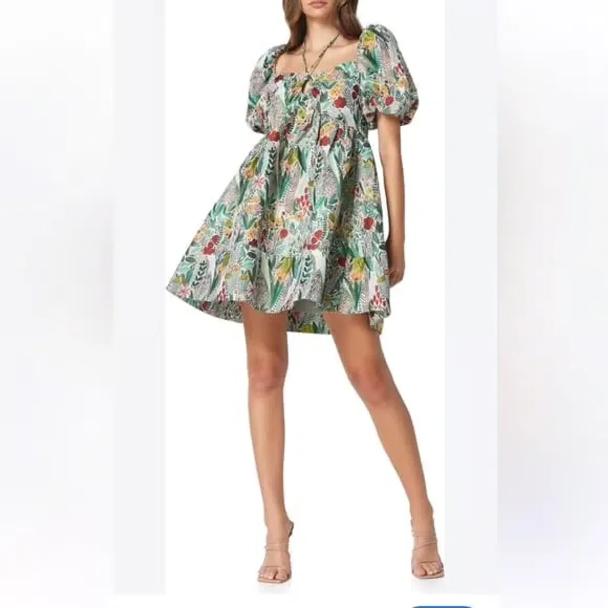 Elliatt Ecliptic Floral Puff Sleeve Mini Dress | Size S / Small - Image 1
