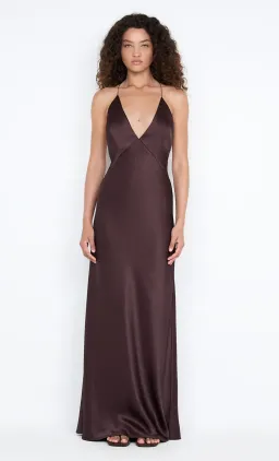 bec and bridge ARIAHN MAXI DRESS in dark chocolate size 6 for rent on The Volte - image 1