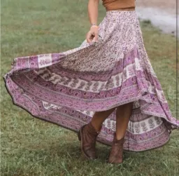Spell & the Gypsy Love Castaway Skirt Maxi Floral Boho High Low Size Small Plum for rent on The Volte - image 2
