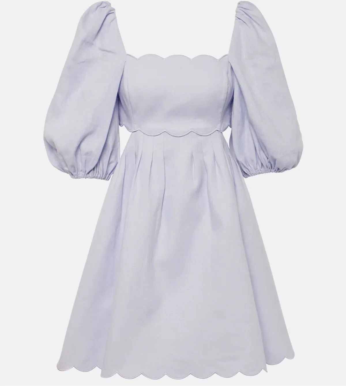 Zimmermann Halliday Scalloped linen minidress lilac size 0P / Aus 6 - Image 3