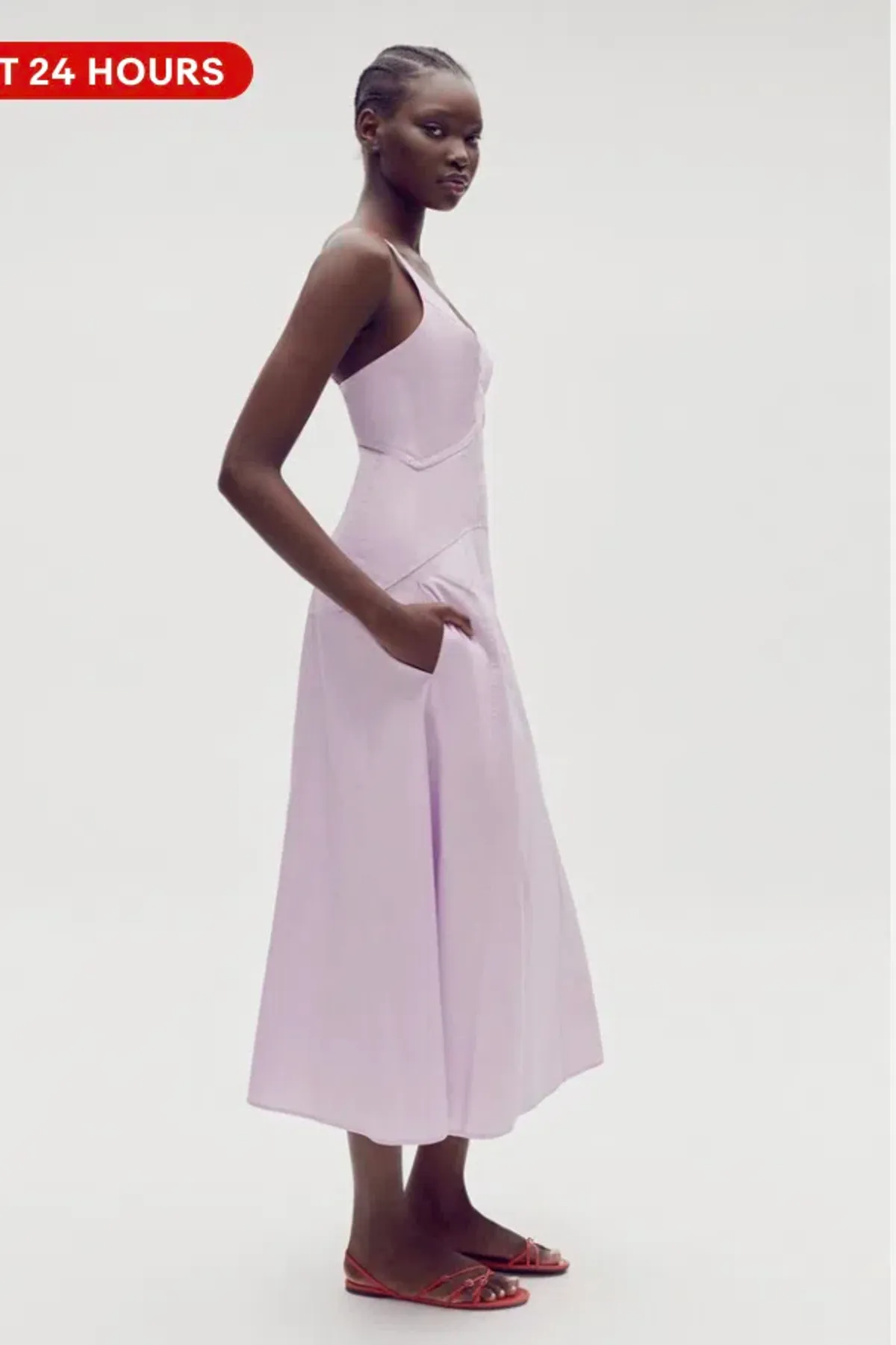 Oroton Poplin Sundress Lilac size Aus 6 - Image 3