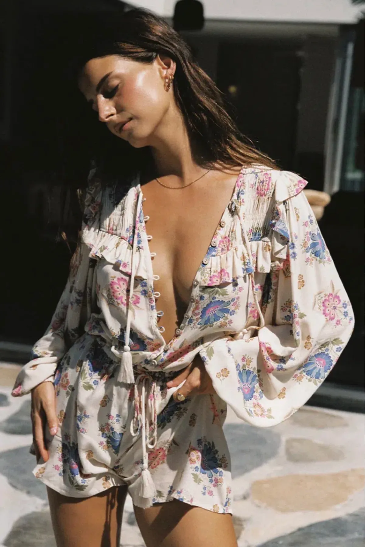 Spell Gypsy Playsuit Size XXS Solstice Romper Cream Boho Woodstock Coachella - Image 5