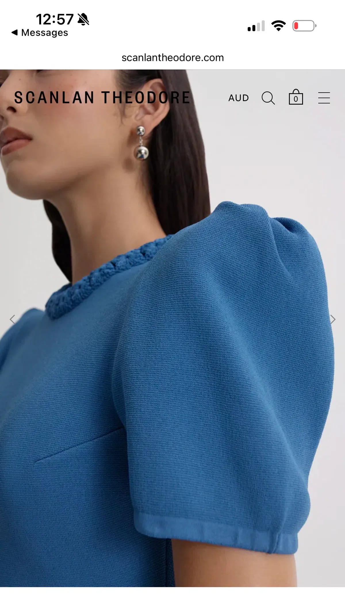 Scanlan Theodore CREPE KNIT GATHER SLEEVE DRESS - Image 4