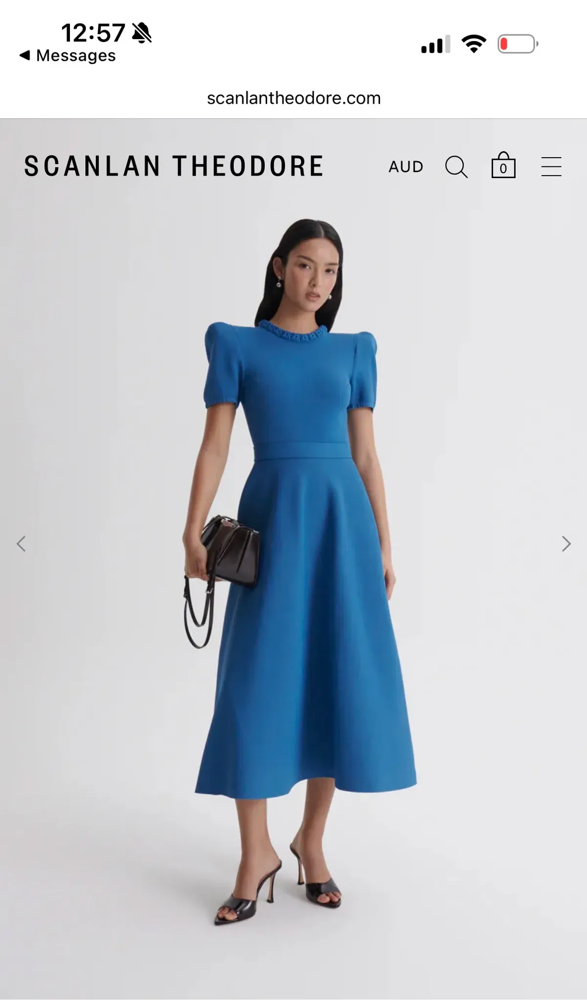 Scanlan Theodore CREPE KNIT GATHER SLEEVE DRESS - Image 1