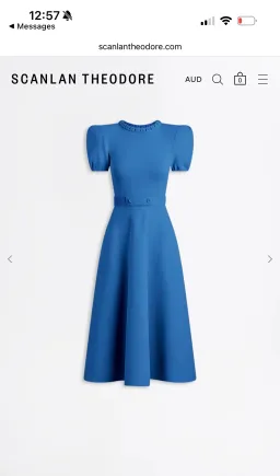 Scanlan Theodore CREPE KNIT GATHER SLEEVE DRESS for rent on The Volte - image 6