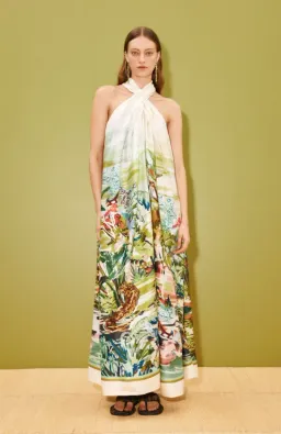 Alemais jungle boogie silk halter dress Size 12 for rent on The Volte - image 1