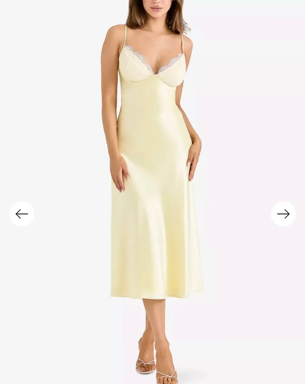House of CB 'Felicity' Butter Yellow Satin Bias Cut Midi Dress - Image 1