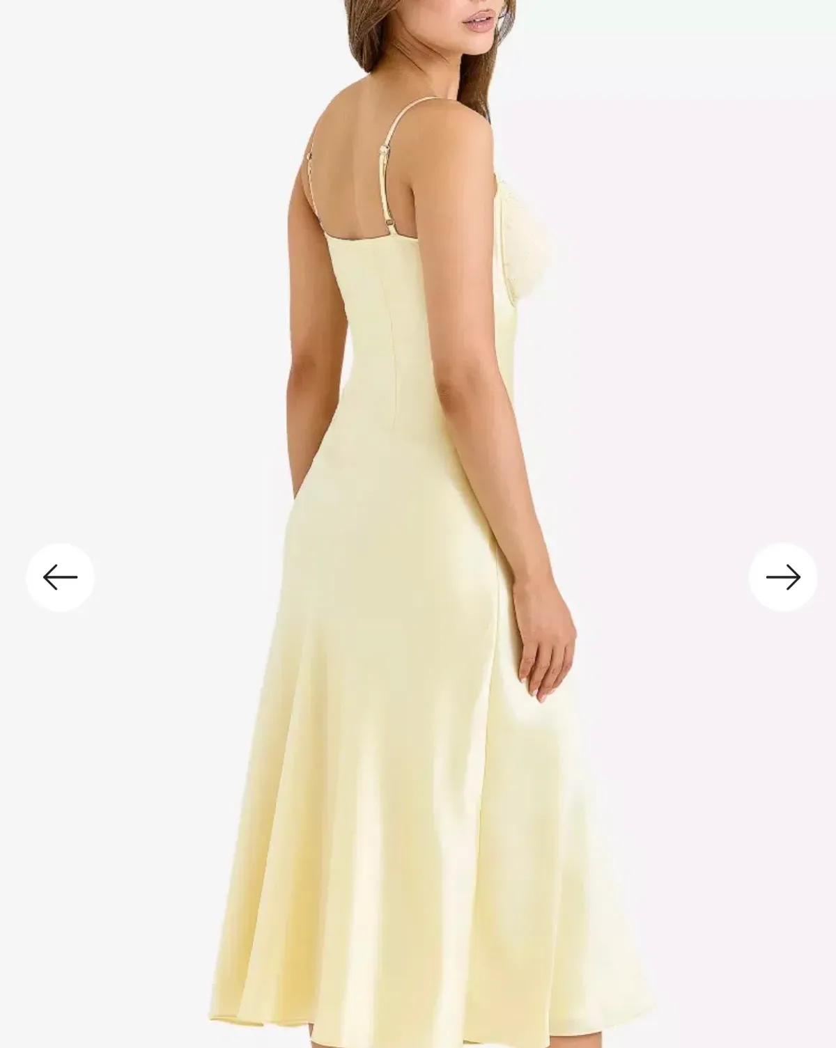 House of CB 'Felicity' Butter Yellow Satin Bias Cut Midi Dress - Image 3