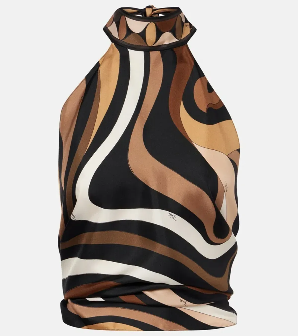 Pucci Marmo halterneck silk satin top - Image 2