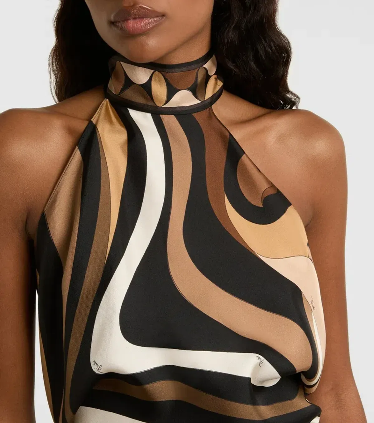 Pucci Marmo halterneck silk satin top - Image 1