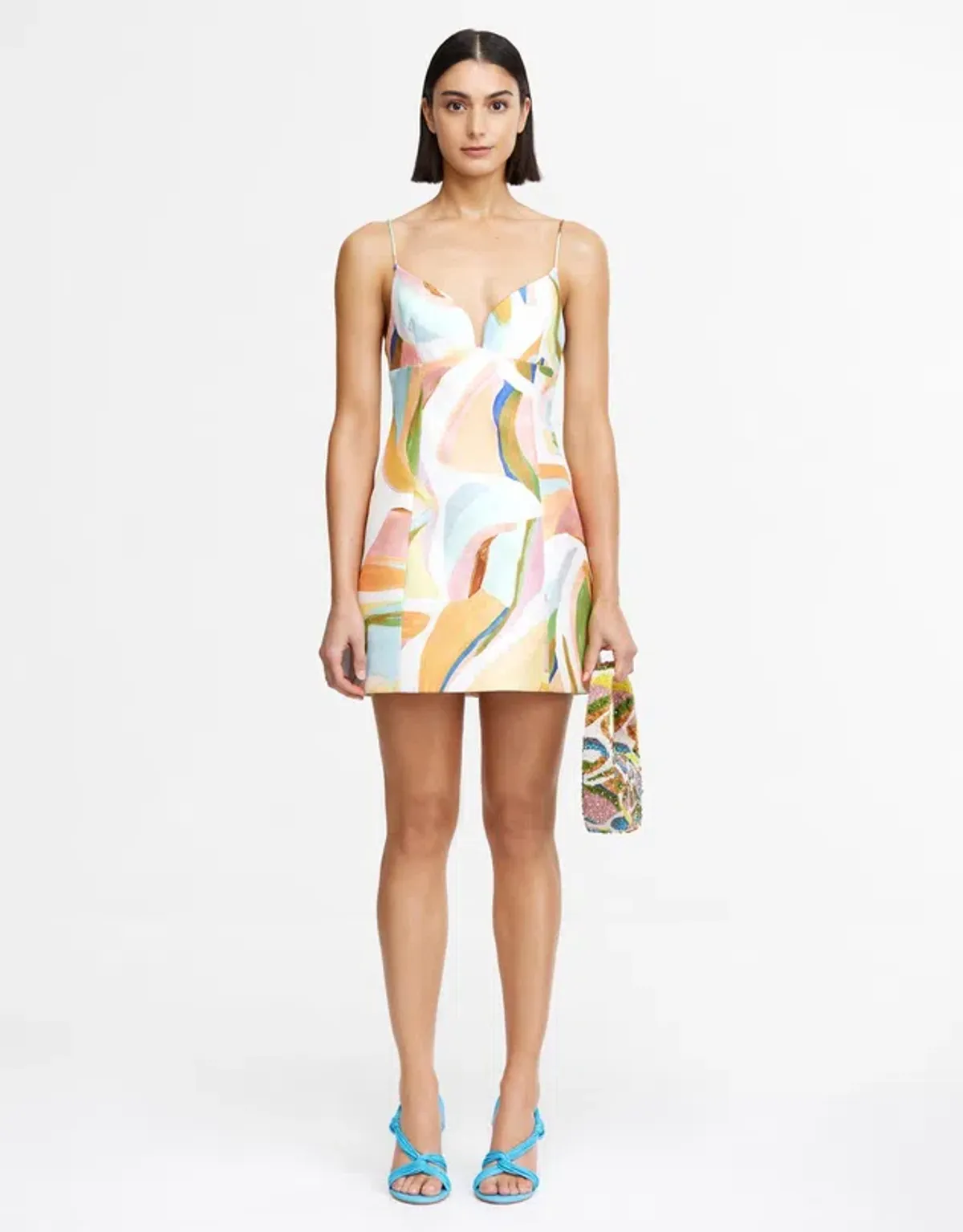 Acler Bartin Multi Coloured Mini Dress. Size 12 - Image 3