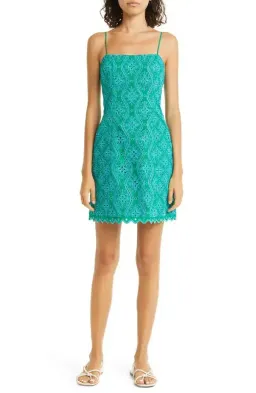 Saloni Abbi Scalloped Broderie Anglaise Cotton Mini Dress. Size 12 for rent on The Volte - image 3