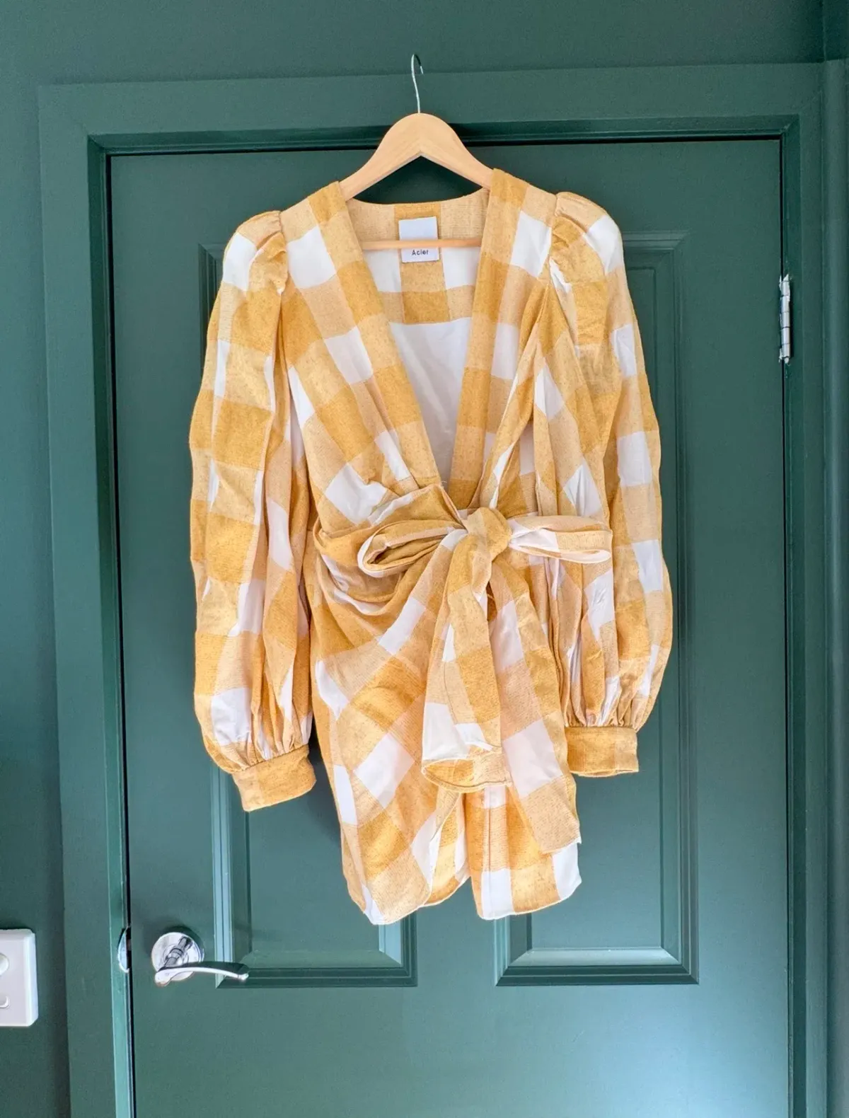 Acler Surherland Checkered Wrap Dress. Size 12 - Image 2