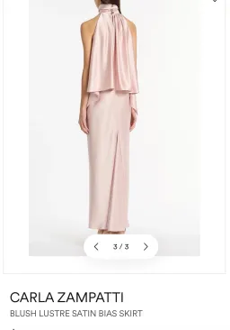 Carla Zampatti Blush Lustre Satin Halter Top and Bias Skirt in Size 12 for rent on The Volte - image 2