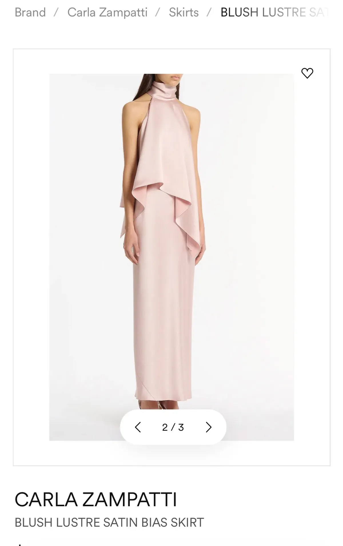 Carla Zampatti Blush Lustre Satin Halter Top and Bias Skirt in Size 12 - Image 1