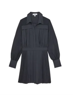 Reiss Giselle Pleat Mini Dress Navy Size 6 for rent on The Volte - image 4