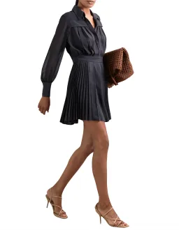 Reiss Giselle Pleat Mini Dress Navy Size 6 for rent on The Volte - image 3