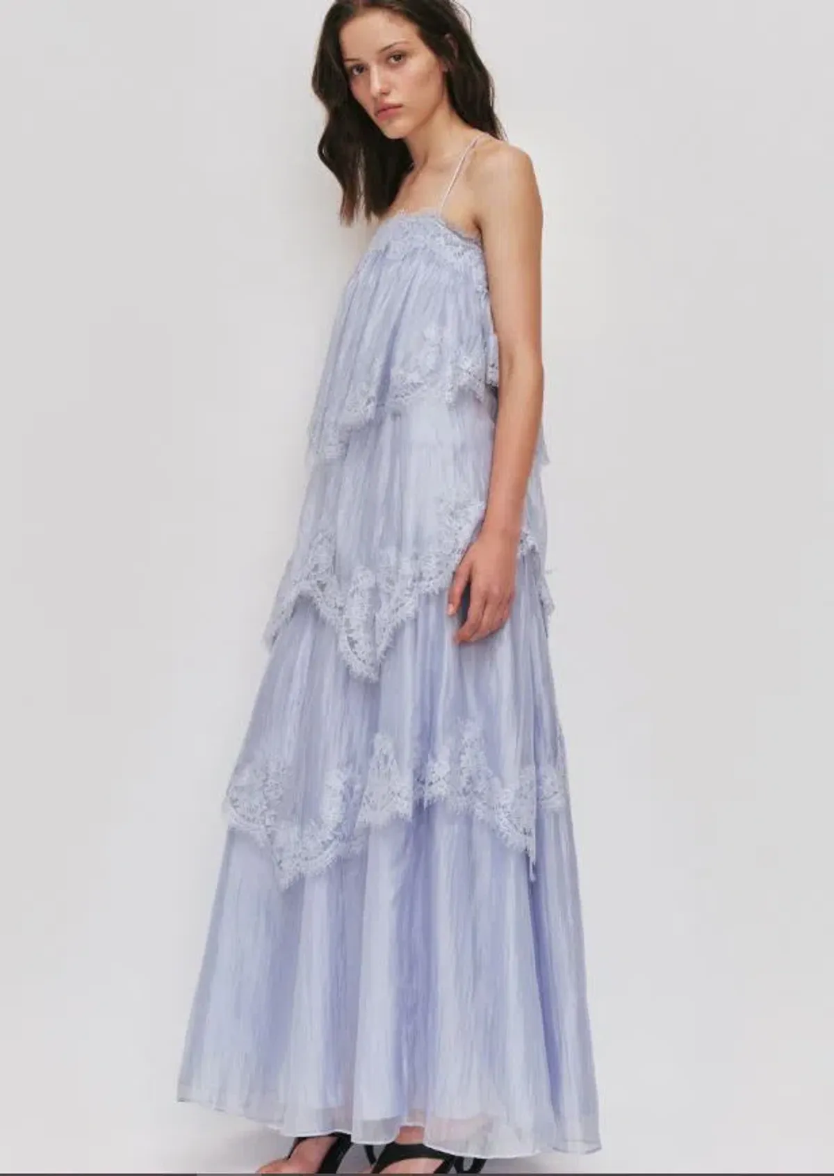 Aje Ophelia Lace Gown in French Blue Size 8 - Image 3