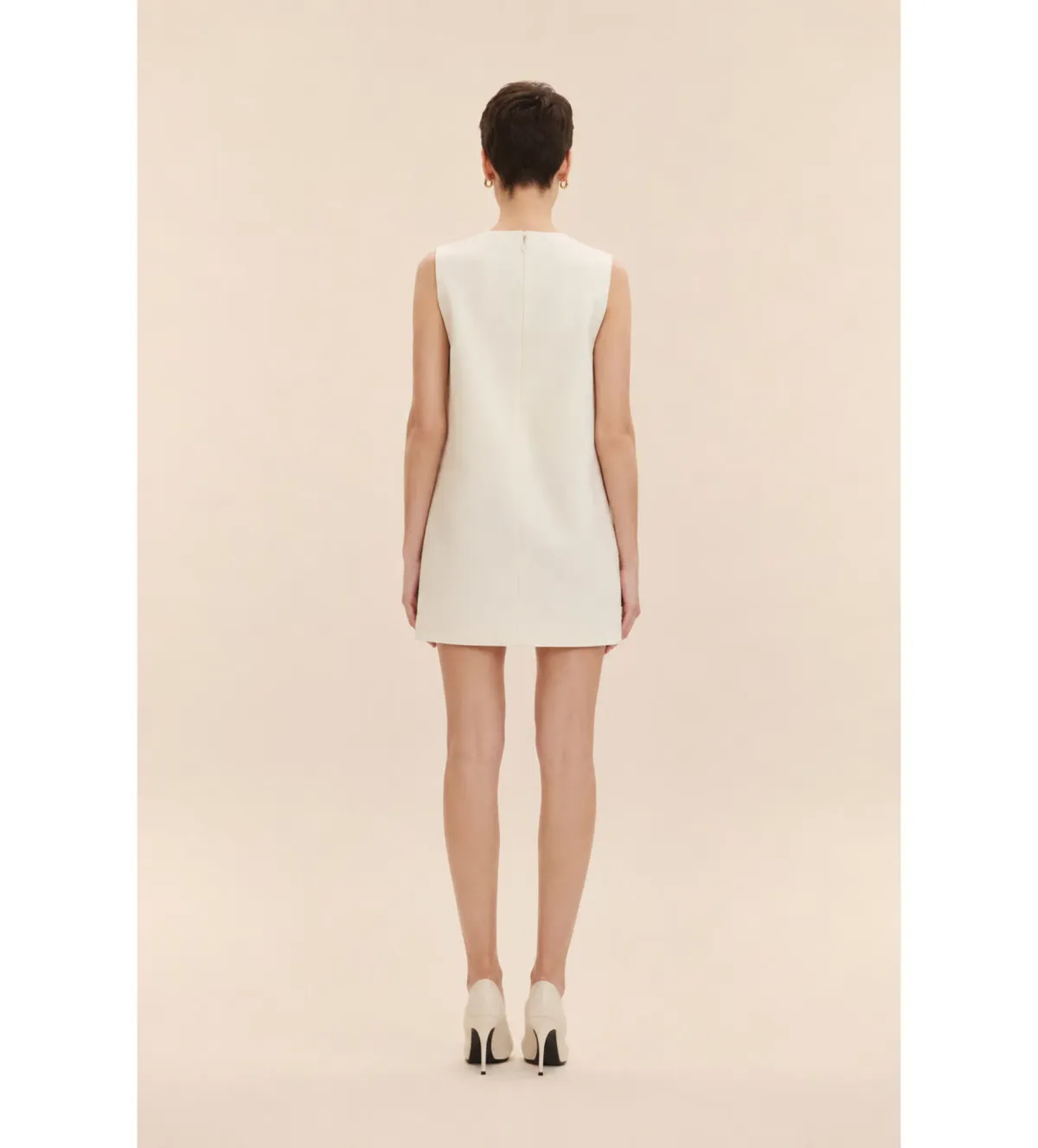Rachel Gilbert Ludovica Shift Mini Dress with Crystal Embellishments in Ivory AU 8 - Hen's & Bachelorette Party Dress - Image 2