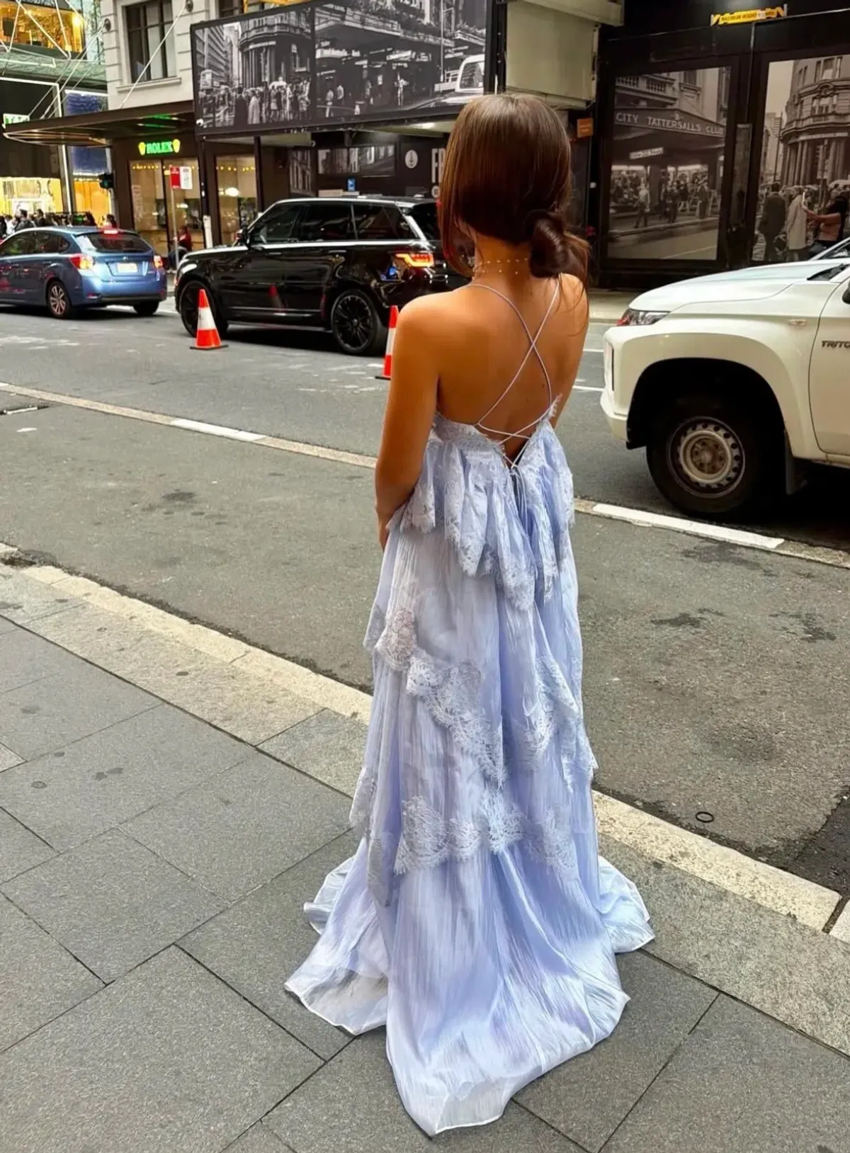 Aje Ophelia Lace Gown size 16 Blue  - Image 4