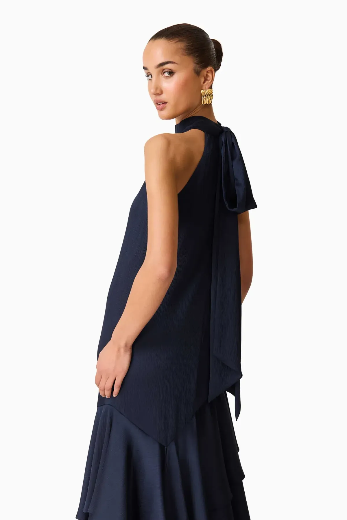 Elliatt Varella Halter Gown Navy; XS - Image 4