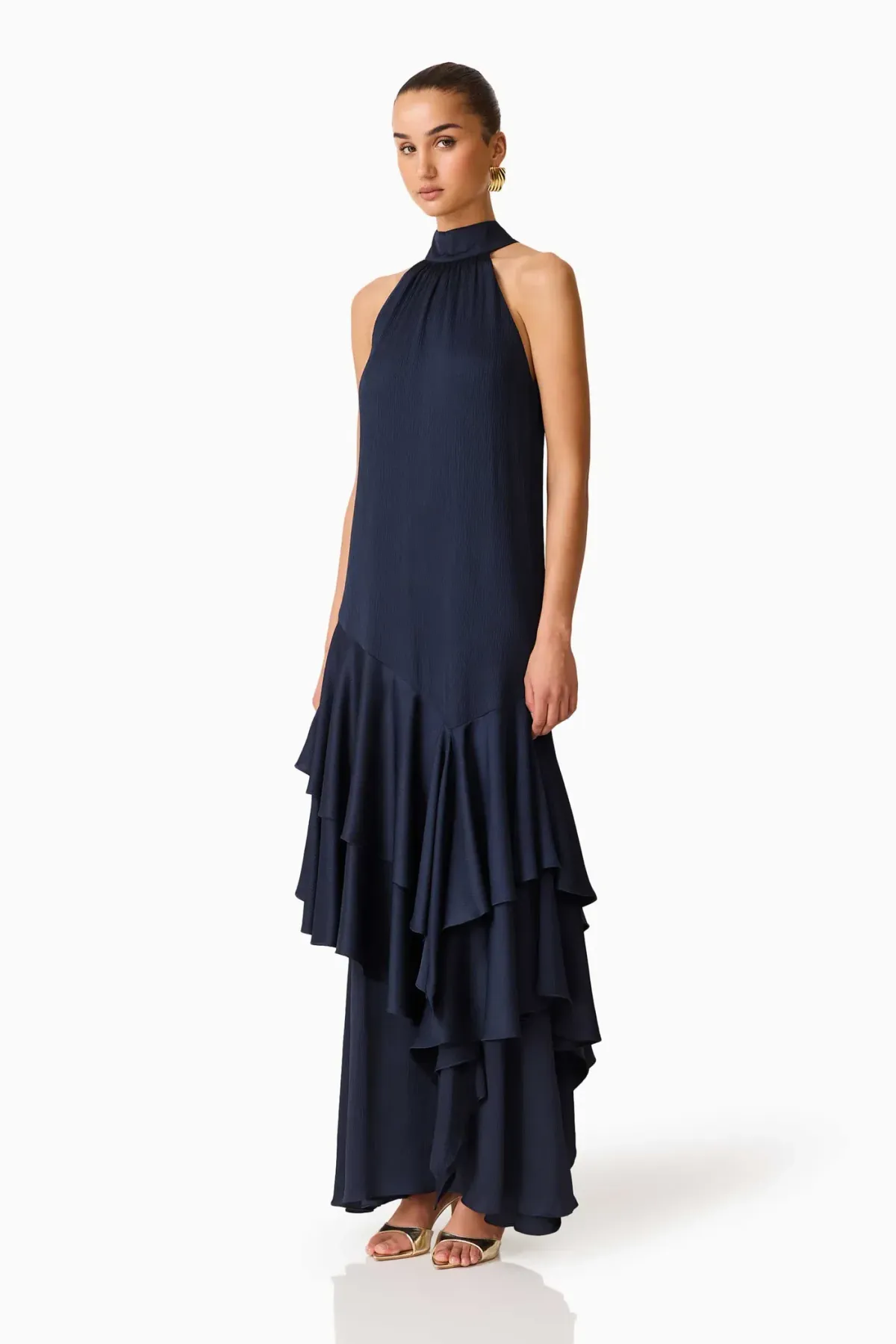 Elliatt Varella Halter Gown Navy; XS - Image 5