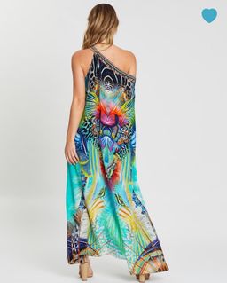 Camilla One Shoulder Kaftan Print Size 8 for rent on The Volte - image 2