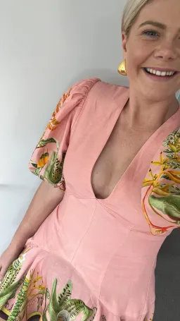 ALEMAIS PAPAYA V NECK MINI DRESS SIZE 14 for rent on The Volte - image 2