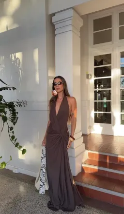 Bec and Bridge Clementine Twist Dress in Milk Chocolate size 10 for rent on The Volte - image 1