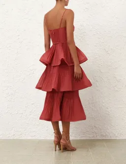 Zimmerman Pleated Tiered Midi Dress size 1/AU10 for rent on The Volte - image 4
